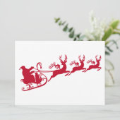 彼のそりおよびreindersの招待状サンタ 招待状 (スタンド正面)