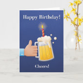 彼のためにおもしろいビール誕生日カード カード (黄色い花)