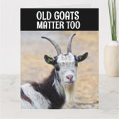 彼のためにおもしろい丘のカードの上に老いたヤギ サンキューカード (正面)