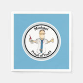 彼のためにおもしろい医者ナース卒業男性紙 スタンダードカクテルナプキン (正面)