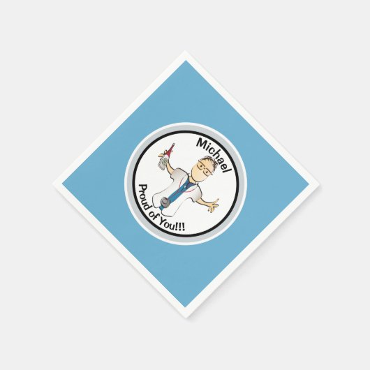 彼のためにおもしろい医者ナース卒業男性紙 スタンダードカクテルナプキン (角)