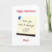 彼のためにそれを投稿ラブノートvalentinesカード シーズンカード (正面)