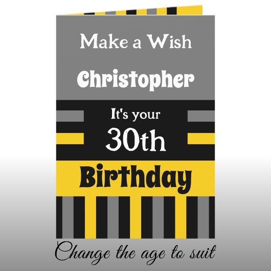 彼のためにグレー特別な30th誕生日を追加する カード