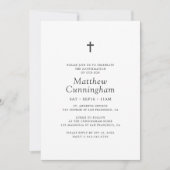 彼のためにシンプルブラッククロスミニマリスト確認 招待状 (正面)