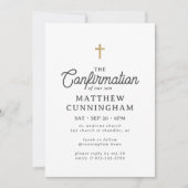 彼のためにシンプルモダンエレガントクロス確認 招待状 (正面)