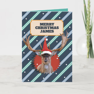 彼のためにスタグクリスマスカードおもしろいスタタスティック カード