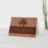 彼のためにチョコレートブラウンペイズリー誕生日 カード (正面)