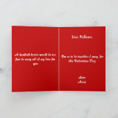 彼のためにバレンタインデーハート赤ロマンチックカスタムな シーズンカード (内部)