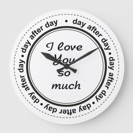 彼のためにロマンチック、彼女、私はあなたを愛している ラージ壁時計 (正面)
