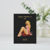 彼のためにヴァレンティネスカスタムモノグラムのロマンチックな愛 シーズンポストカード (スタンド正面)