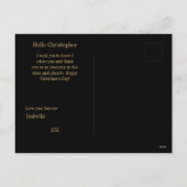 彼のためにヴァレンティネスカスタムモノグラムのロマンチックな愛 シーズンポストカード (裏面)