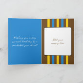 彼のために名前を追加ブルー特別な21歳の誕生日 カード (内部)