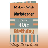 彼のために名前オレンジ特別な40th誕生日を追加 カード