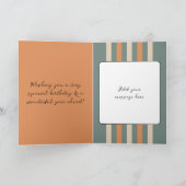 彼のために名前オレンジ特別な40th誕生日を追加 カード (内部)