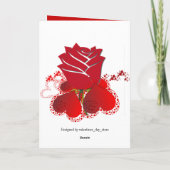 彼のために彼のバレンタインデイロマンチックな赤いバラのカスタム シーズンカード (裏面)