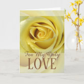 彼のために愛テーマ黄色のバラの花びらアップ近く カード (黄色い花)