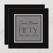 彼のために洗練された50と素晴らしいパーティー 招待状 (正面/裏面)