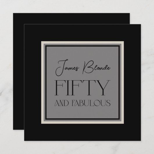 彼のために洗練された50と素晴らしいパーティー 招待状 (正面/裏面)