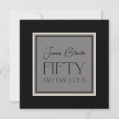 彼のために洗練された50と素晴らしいパーティー 招待状 (正面)