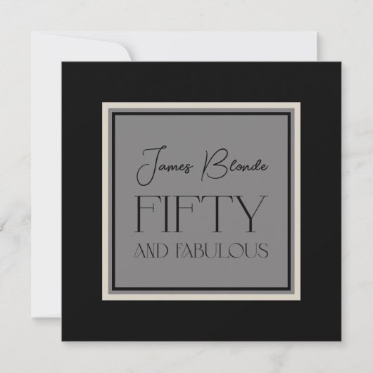 彼のために洗練された50と素晴らしいパーティー 招待状 (正面)