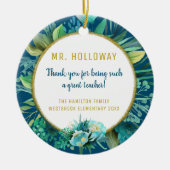 彼のために私の先生お気に入りのクリスマスプレゼント セラミックオーナメント (正面)