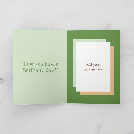 彼のために緑と茶色の40歳の誕生日 カード (内部)