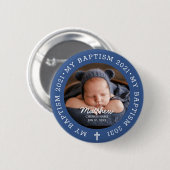 彼のために聖なるバプテスマモダンスのシンプル十字写真 缶バッジ (正面&裏面)