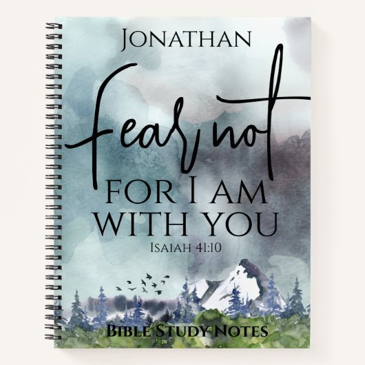 彼のために聖書の詩の水色の自然を恐れない ノートブック (正面)