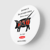 彼のために裏庭のグリルBBQの壁時計 ラウンド壁時計 (傾斜)