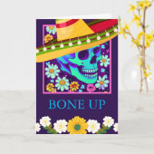 彼のために誕生日の挨拶スカル花 カード (黄色い花)