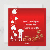 彼のために赤カスタムバレンタインデーハートバラ シーズンカード (裏面)