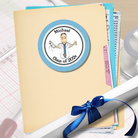 彼のために青おもしろい医師博士PA卒業 ラウンドシール