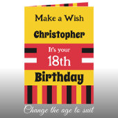 彼のために黄色の特別な18歳の誕生日を追加する カード