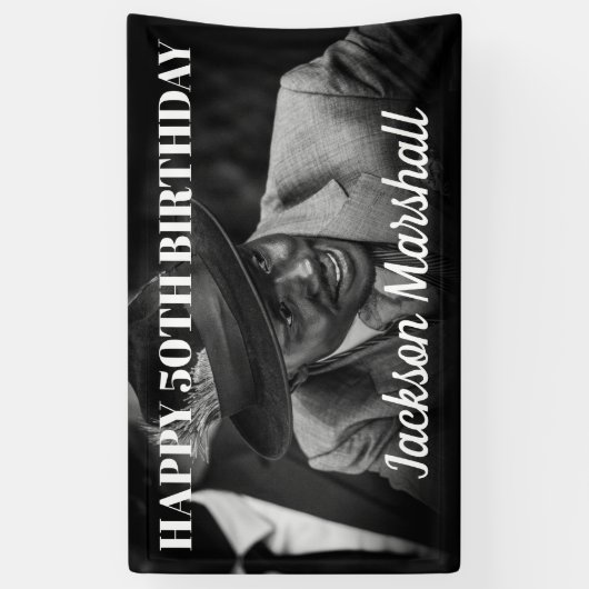 彼のために |フォト誕生日 横断幕 (縦)