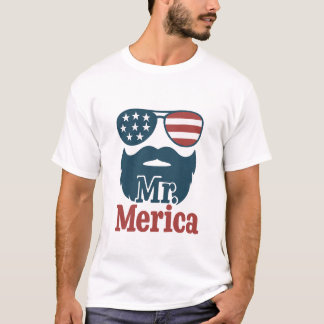 彼のために'Merica Patriotic Beard & Shades Tシャツ