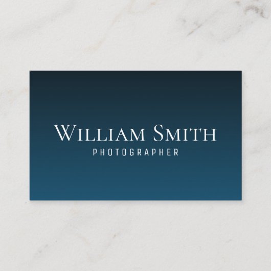 彼のためのカメラマンの専門の深く青いトレンディー 名刺 (正面)