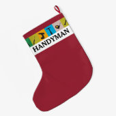 彼のためのクールなギフト! 修理人の便利屋の仕事用具 ラージクリスマスストッキング (裏面 (吊り時))