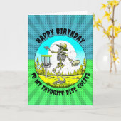 彼のためのディスクゴルフをテーマにした誕生日 カード (黄色い花)