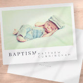 彼のためのバプテスマモダンのミニマカスタムリスト写真 サンキューカード