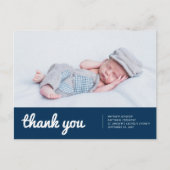 彼のためのバプテスマモダンスとシンプル写真感謝 ポストカード (正面)