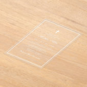 彼のためのバプテスマ |クロスクラシックエレガント アクリル招待状 (レイダウン)
