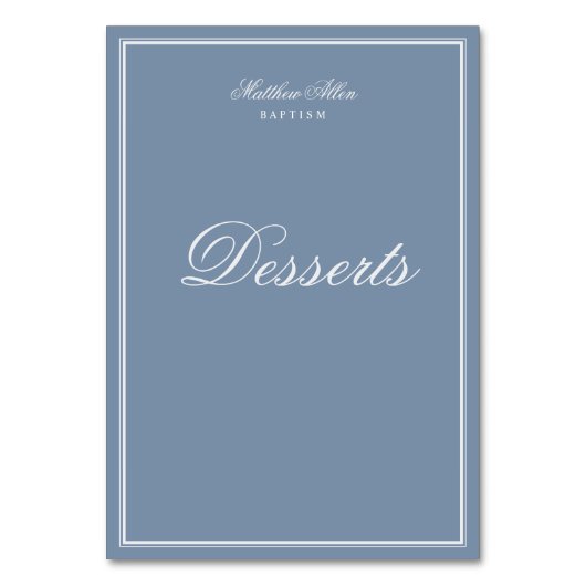 彼のためのバプテスマ |クロスクラシックエレガント テーブルナンバー (正面)