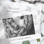 彼のためのバプテスマ |写真シンプルの灰色の葉 セーブザデート<br><div class="desc">利用可能： http://www.zazzle.com/store/selectpartysupplies</div>