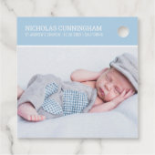 彼のためのバプテスマ |写真モダンシンプルカスタムの フェイバータグ (裏面)