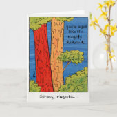 彼のためのバースデー・カード-レッドウッド カード (黄色い花)