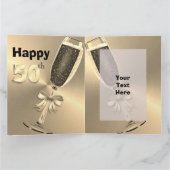 彼のためのパーソナライズされたゴールドの50歳の誕生日カード カード (内部)