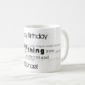 彼のためのパーソナライズで男らしいハッピーバースデー コーヒーマグカップ (正面右)