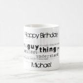 彼のためのパーソナライズで男らしいハッピーバースデー コーヒーマグカップ (中央)