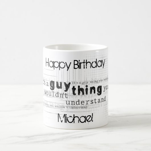 彼のためのパーソナライズで男らしいハッピーバースデー コーヒーマグカップ (中央)