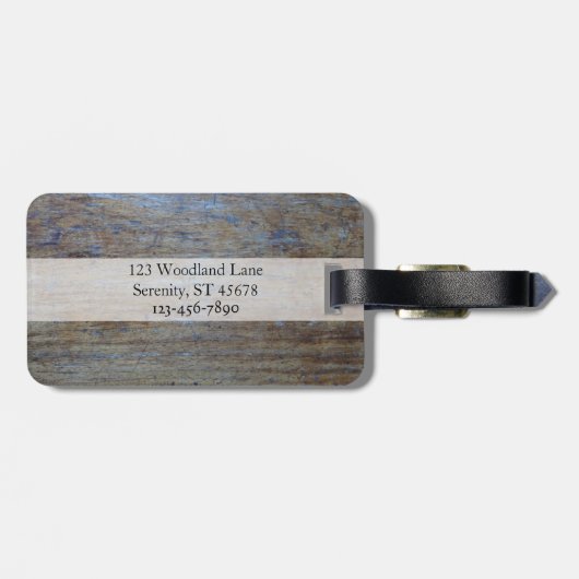 彼のためのパーソナライズな名前|のオオシカの素朴な木製の穀物 ラゲッジタグ (裏面横)